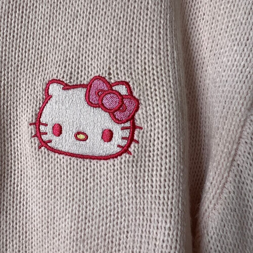 Hello Kitty Sweater Womens Size Small Pink Strawberry Milk Skimmer Cardigan - Picture 10 of 16